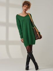 Jolie Moi Green Ribbed Detail Knit Tunic Jumper - Image 4 of 6