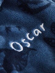 My 1st Years Blue Personalised Dinosaur Pattern Fleece Robe - Image 3 of 5