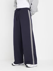 PixieGirl Petite Blue Side Stripe Wide Leg Joggers - Image 2 of 5