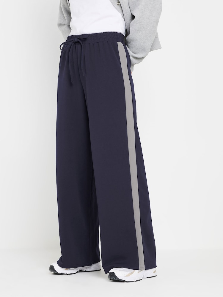 PixieGirl Petite Blue Side Stripe Wide Leg Joggers - Image 2 of 5