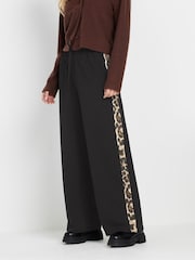 PixieGirl Petite Brown Side Stripe Wide Leg Joggers - Image 2 of 5