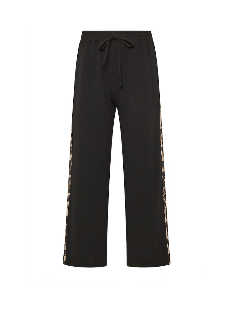 PixieGirl Petite Brown Side Stripe Wide Leg Joggers - Image 5 of 5