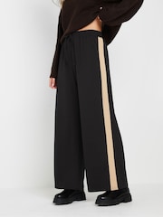 PixieGirl Petite Black Side Stripe Wide Leg Joggers - Image 2 of 5