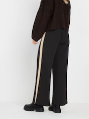 PixieGirl Petite Black Side Stripe Wide Leg Joggers - Image 3 of 5