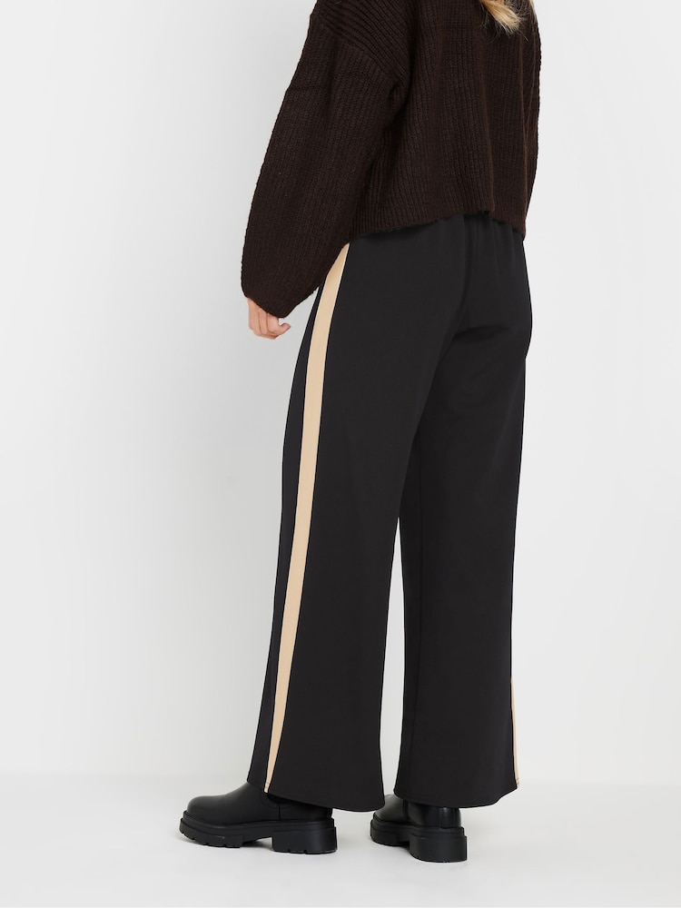 PixieGirl Petite Black Side Stripe Wide Leg Joggers - Image 3 of 5