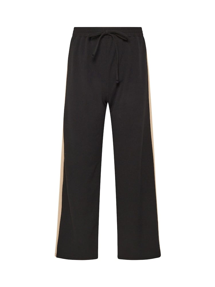 PixieGirl Petite Black Side Stripe Wide Leg Joggers - Image 5 of 5