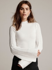 Mint Velvet White Embellished Knit Top - Image 2 of 7