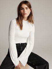 Mint Velvet White Embellished Knit Top - Image 3 of 7