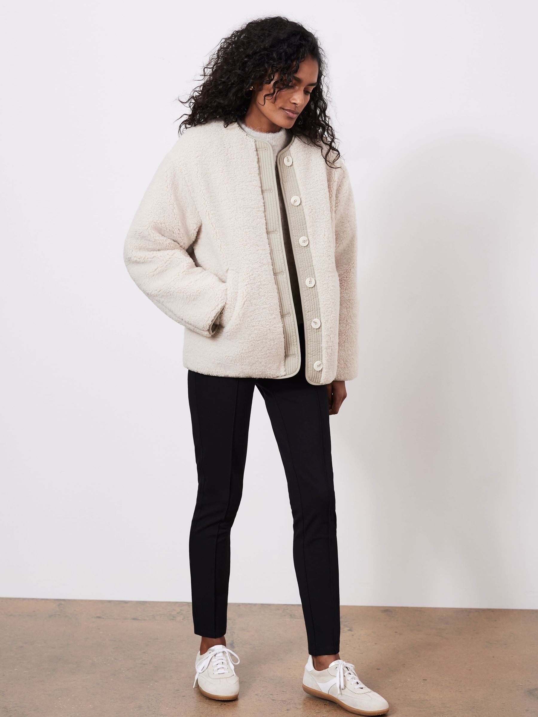 Buy Mint Velvet White Borg Reversible Jacket from Next Ireland