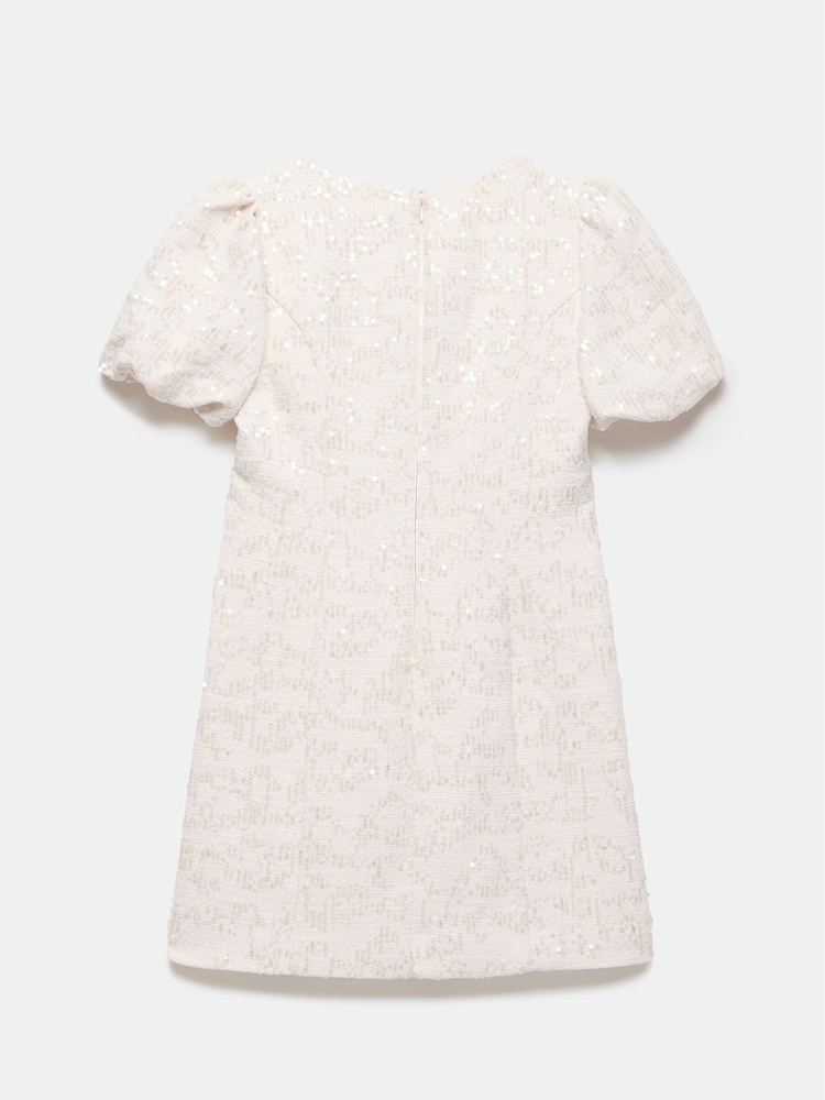 Mint Velvet White Sequin Boucle Mini Dress - Image 7 of 7