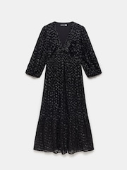 Mint Velvet Black Metallic Jacquard Maxi Dress - Image 6 of 7