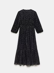 Mint Velvet Black Metallic Jacquard Maxi Dress - Image 7 of 7