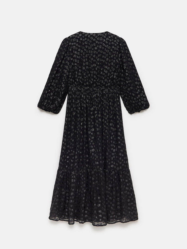 Mint Velvet Black Metallic Jacquard Maxi Dress - Image 7 of 7 Mint Velvet Black Metallic Jacquard Maxi Dress - Image 7 of 7