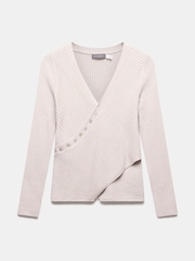 Mint Velvet Cream Cotton Blend Asymmetric Jumper - Image 6 of 7