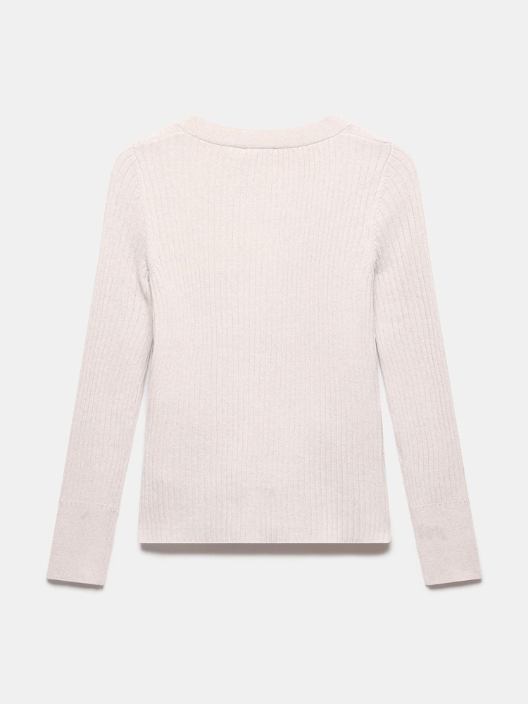 Mint Velvet Cream Cotton Blend Asymmetric Jumper - Image 7 of 7