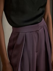 Mint Velvet Red Satin Wide Trousers - Image 4 of 6