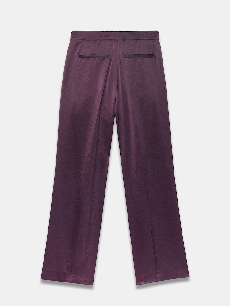 Mint Velvet Red Satin Wide Trousers - Image 6 of 6