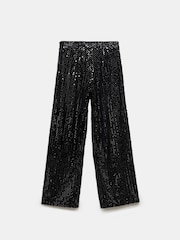 Mint Velvet Black Sequin Velvet Trousers - Image 5 of 6