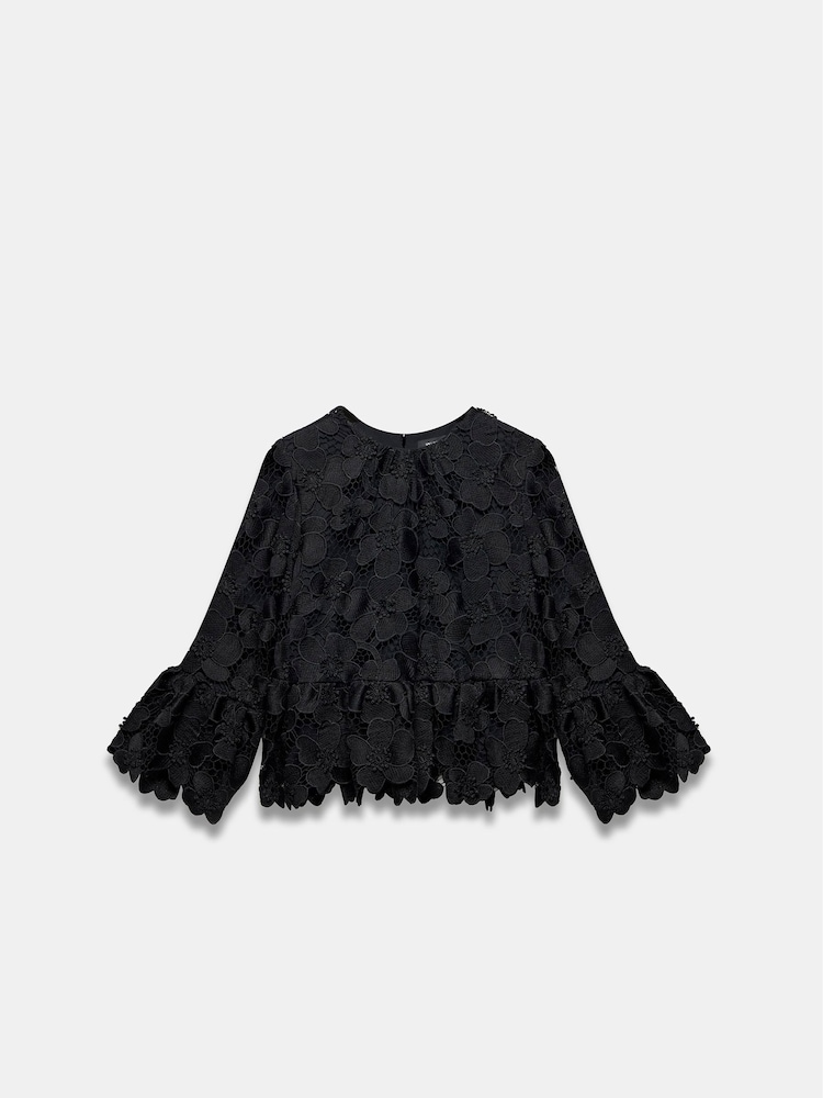 Mint Velvet Black Floral Applique Top - Image 6 of 6
