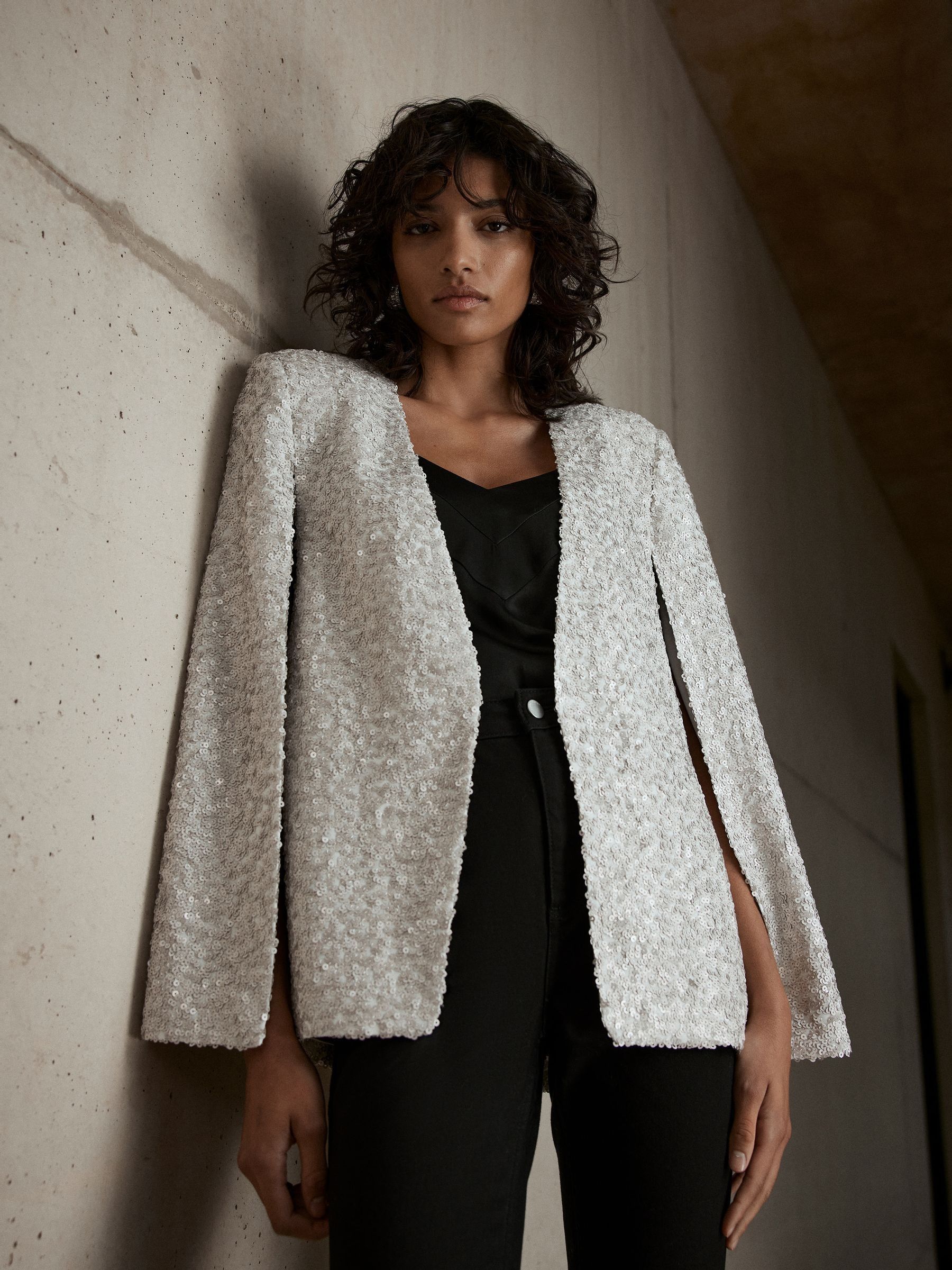 Cream cape blazer best sale