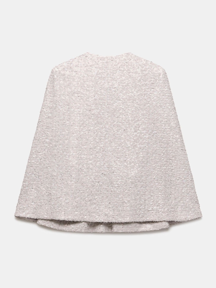 Mint Velvet Cream Sequin Cape Poncho - Image 7 of 7 Mint Velvet Cream Sequin Cape Poncho - Image 7 of 7