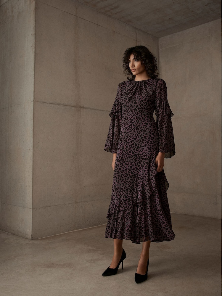 Mint Velvet Red Animal Print Maxi Dress - Image 1 of 7 Mint Velvet Red Animal Print Maxi Dress - Image 1 of 7