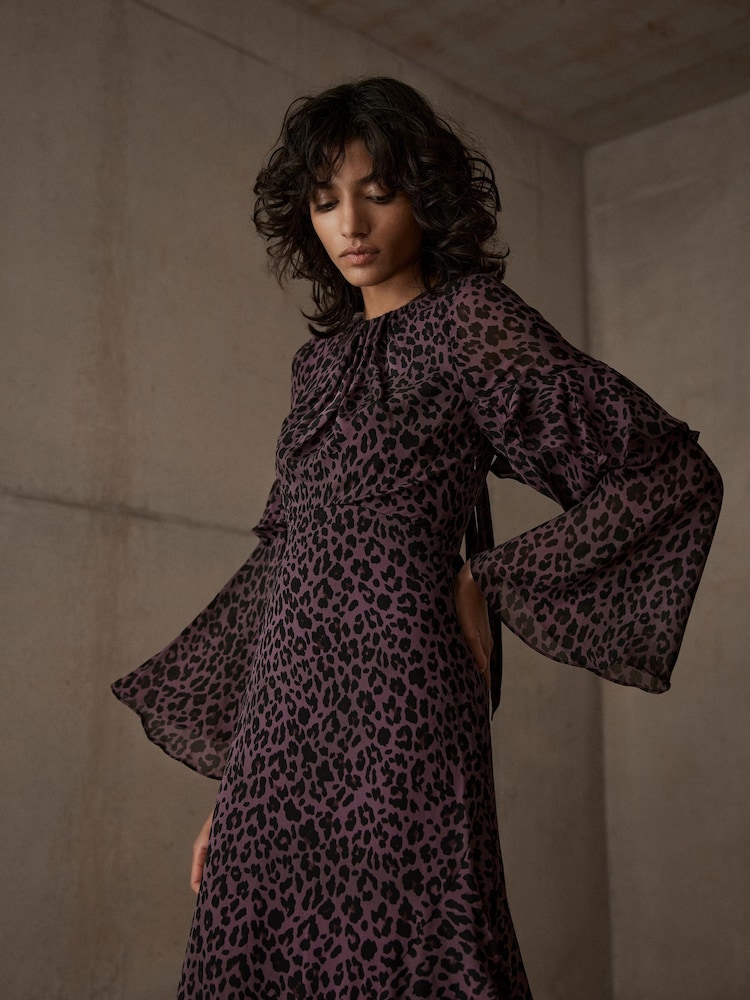 Mint Velvet Red Animal Print Maxi Dress - Image 2 of 7 Mint Velvet Red Animal Print Maxi Dress - Image 2 of 7