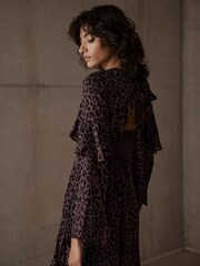 Mint Velvet Red Animal Print Maxi Dress - Image 3 of 7