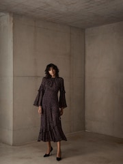 Mint Velvet Red Animal Print Maxi Dress - Image 4 of 7