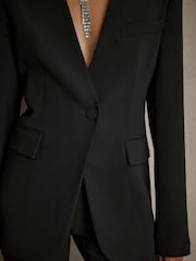 Mint Velvet Black Collarless Blazer - Image 3 of 7