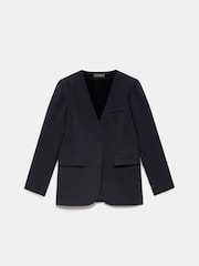 Mint Velvet Black Collarless Blazer - Image 6 of 7