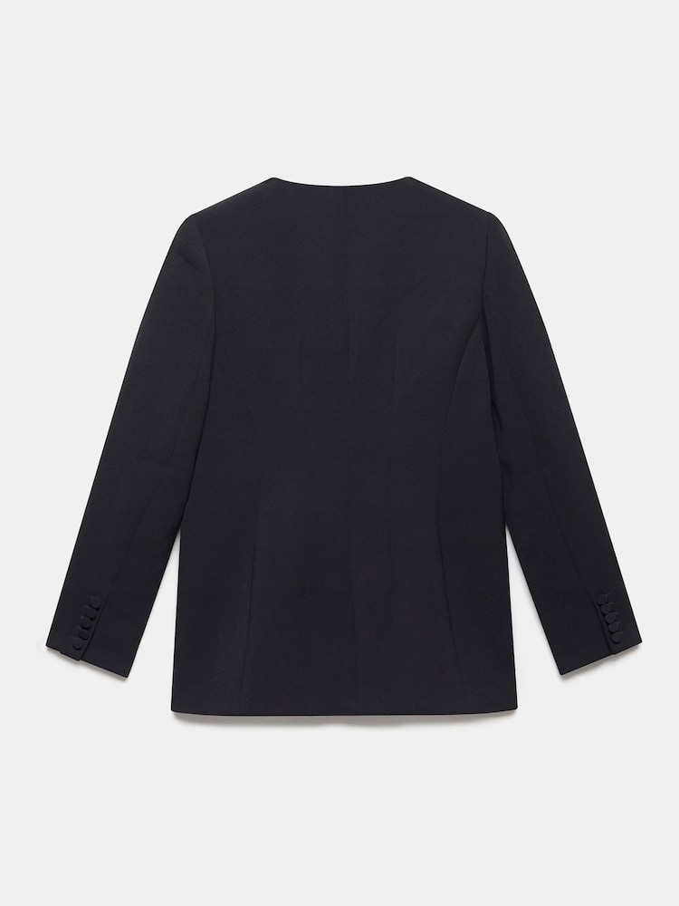 Mint Velvet Black Collarless Blazer - Image 7 of 7 Mint Velvet Black Collarless Blazer - Image 7 of 7