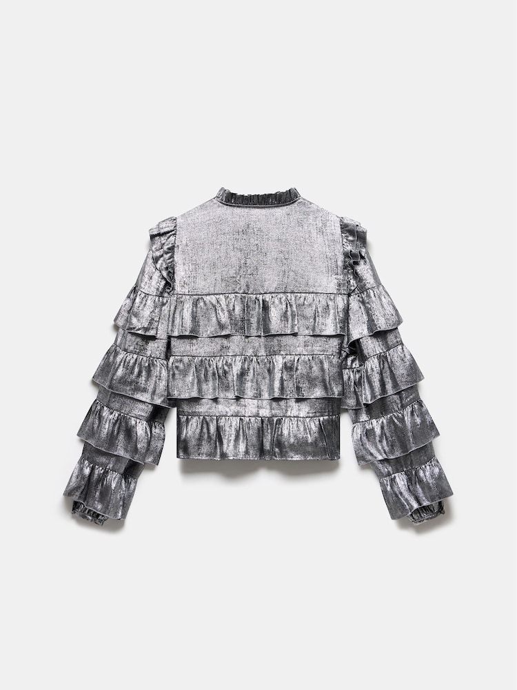 Mint Velvet Silver Ruffle Blouse - Image 7 of 7