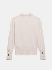 Mint Velvet Cream Cotton Blend Polo Knit Top - Image 7 of 7