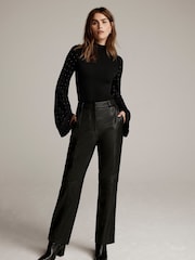 Mint Velvet Black Embellished Knit Top - Image 3 of 7