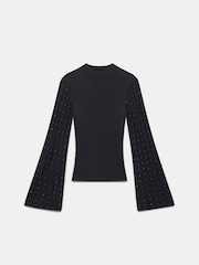 Mint Velvet Black Embellished Knit Top - Image 6 of 7