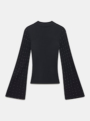 Mint Velvet Black Embellished Knit Top - Image 7 of 7