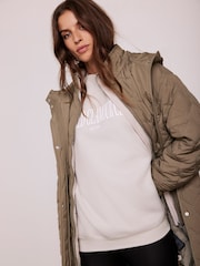 Mint Velvet Cream Relaxed Glamour Cotton Sweatshirt - Image 3 of 7