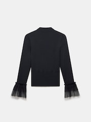 Mint Velvet Black Tulle Cuff Knit Top - Image 7 of 7