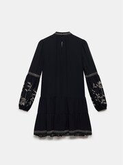 Mint Velvet Black Embroidered Gold Mini Dress - Image 7 of 7