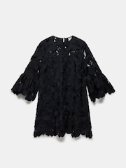 Mint Velvet Black Floral Lace Mini Dress - Image 7 of 7