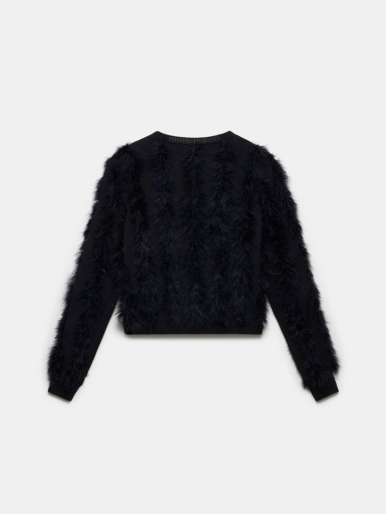Mint Velvet Black Feather Shrug Cardigan - Image 7 of 7 Mint Velvet Black Feather Shrug Cardigan - Image 7 of 7