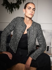 Mint Velvet Silver Military Jacket - Image 3 of 7