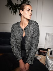 Mint Velvet Silver Military Jacket - Image 4 of 7