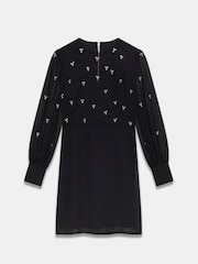 Mint Velvet Black Diamante Detail Mini Dress - Image 6 of 7
