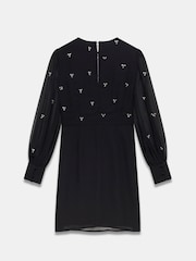 Mint Velvet Black Diamante Detail Mini Dress - Image 7 of 7