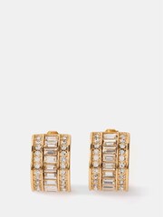 Mint Velvet Gold Tone Crystal Baguette Earrings - Image 1 of 2