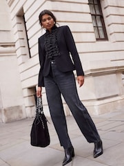 Mint Velvet Black Tapered Jeans - Image 1 of 7