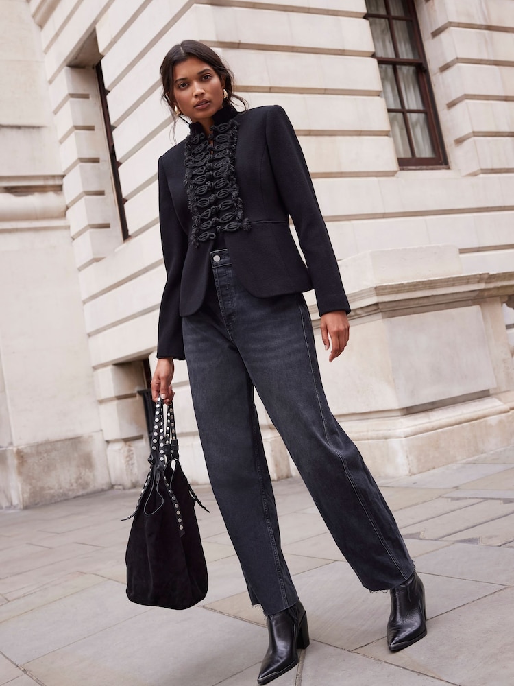 Mint Velvet Black Tapered Jeans - Image 1 of 7
