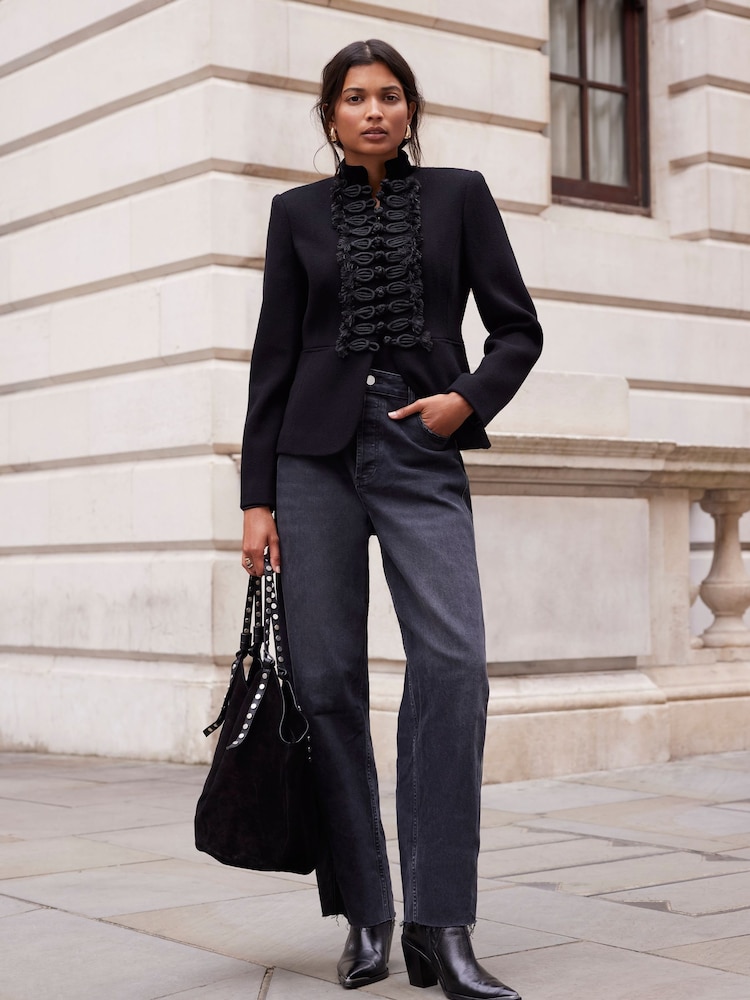 Mint Velvet Black Tapered Jeans - Image 2 of 7
